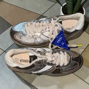 NWT VERBENAS Sneakers Sora Breck Silver Leather Made In Spain EU 39